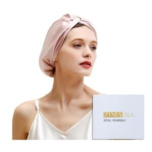 Hyperex 22 Momme 100% Mulberry Silk Sleep Cap – Pink (1Pc)
